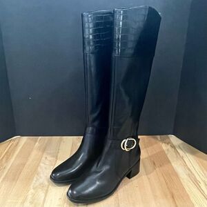 Marc Fisher Glove Leather Black Tall Boots. Size 6 1/2 NEW!
